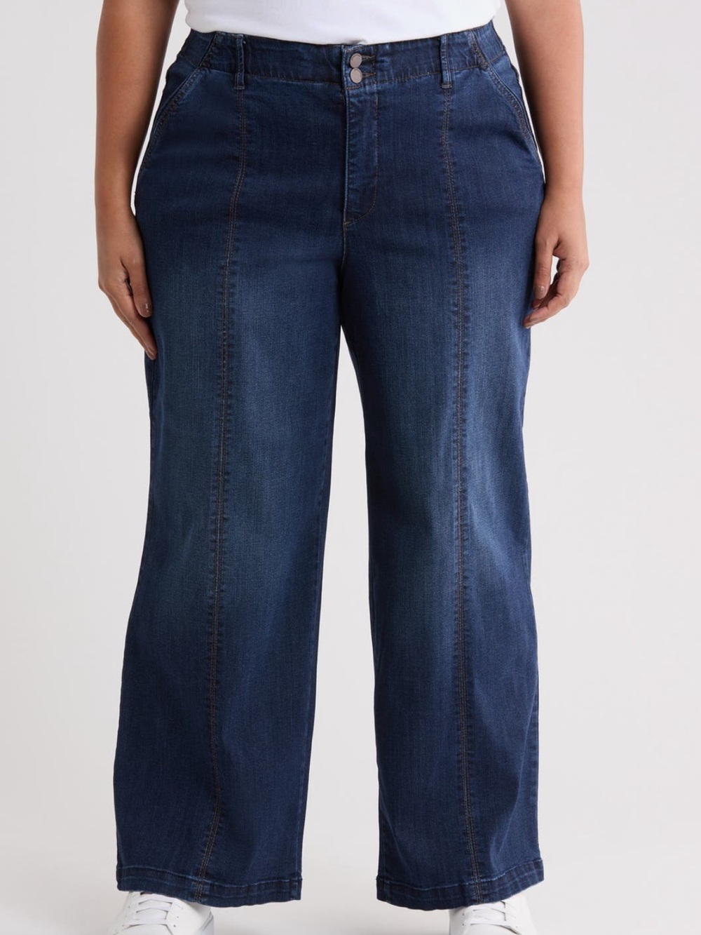 Democracy Dark Indigo Wide Leg Jeans